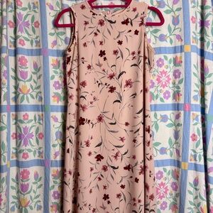 Women’s Vintage 90s Rena Rowan Pastel Pink Floral Polyester Maxi Dress